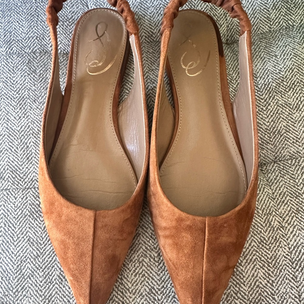 Sam Edelman Brown Suede Slingback Flats